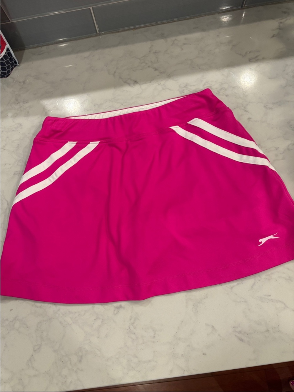 Lavender Tennis Pink Athletic Skort with White Stripe Detail